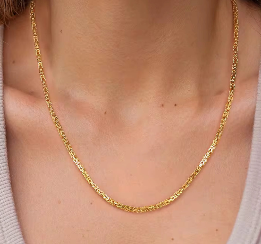 Imperium Byzantine Chain, 925 Sterling Silver, 18K Gold Plated (2.5mm)