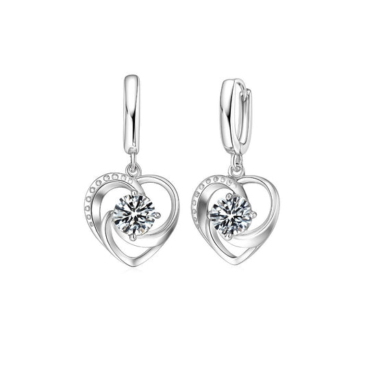 Luminous Hearts Silver Earrings