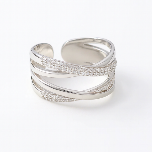 Destin Croisé Silver Ring
