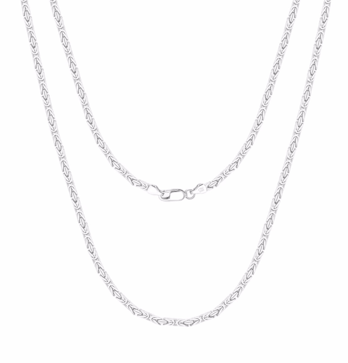 Odin Byzantine Chain, 925 Sterling Silver, Rhodium Plated (2.5mm)