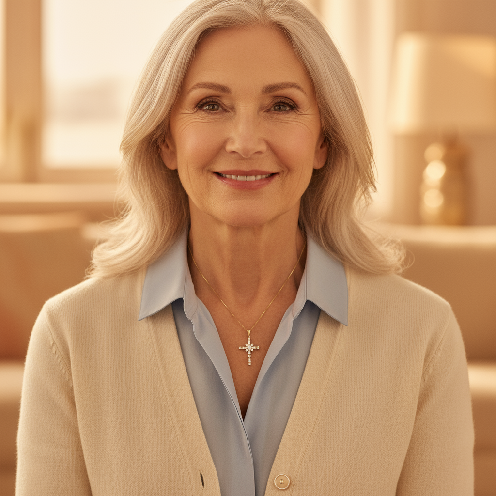 Éclat Cross Necklace - Older Woman Small Cross