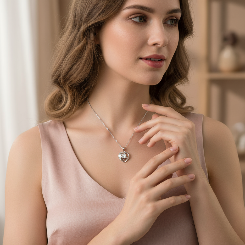 Luminous Hearts Silver Necklace - delicate lifestyle